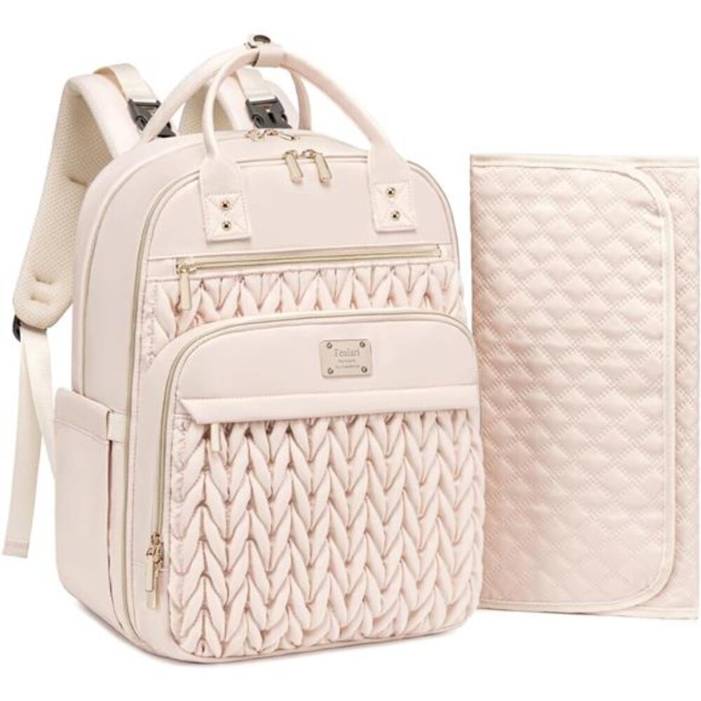 Diaper Bag Backpack Waterproof Travel Baby Bag with Changing Pad Stroller Straps